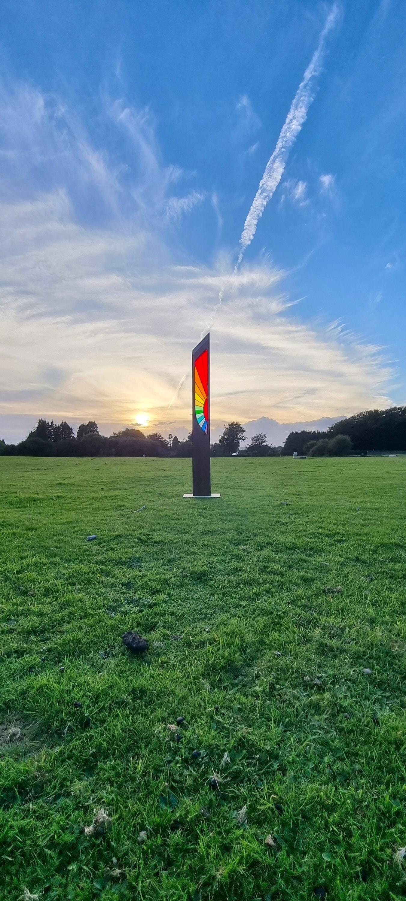 Wood and Glass Sculpture (Rainbow sunrise MK2)