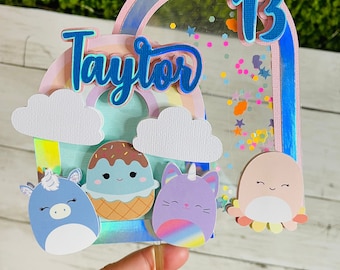 Squishmallow Cake Topper | Personalized Birthday Party Decor