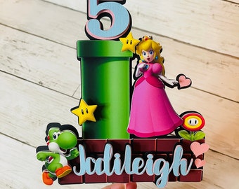 Princess Peach Cake Topper/Princess Peach Birthday Decor/ Princess Party