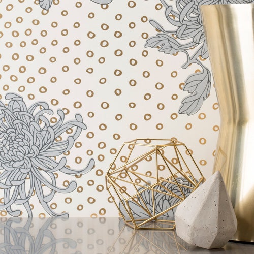 Peacock Gold Wallpaper - Etsy