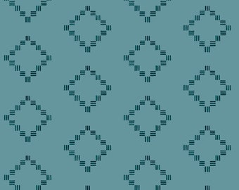 Zephyr Aria Teal on Teal Diamond Abstract Wallpaper