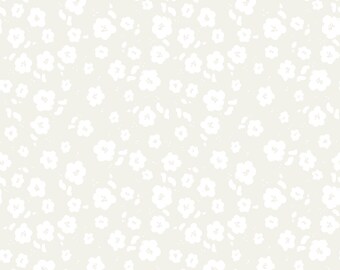 Poppy Luna Beige Cream Flower Abstract Wallpaper