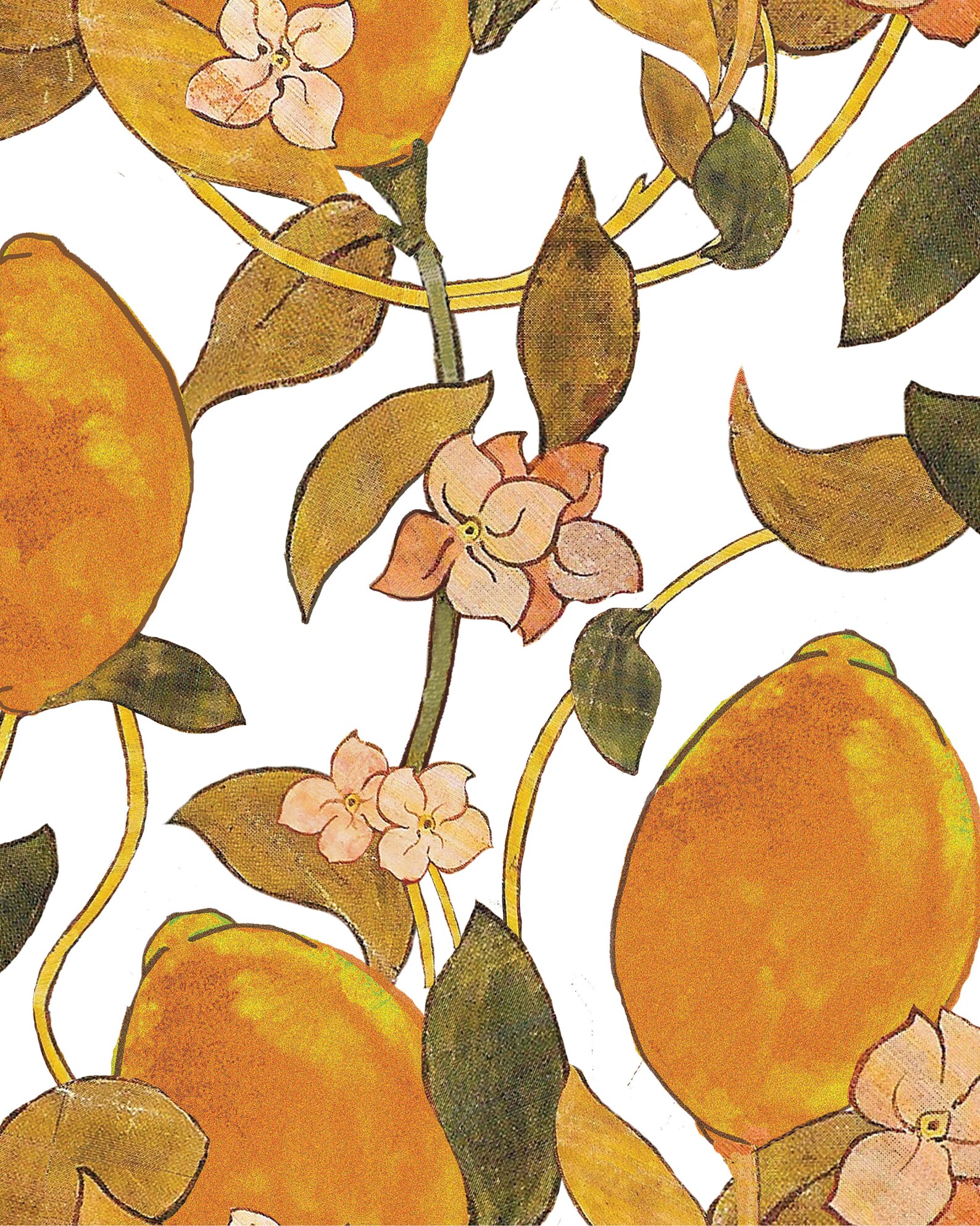 Vintage Lemons Wallpaper - Etsy