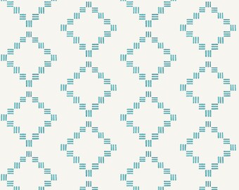 Zephyr Baci Teal Cream Diamond Abstract Wallpaper