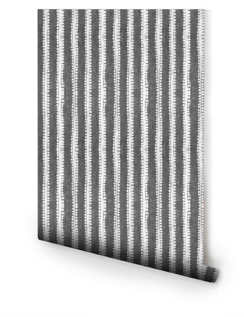 Stone Gray Vertical Stripe Wallpaper Etsy