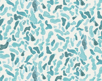 Seaglass Baci Blue Green Organic Shapes Abstract Wallpaper