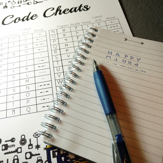 Cipher Wheel Code Cheat Sheet Digital Download Escape Room Game Printable Braille Letter Code Sheet Secret Message Game Spy Party