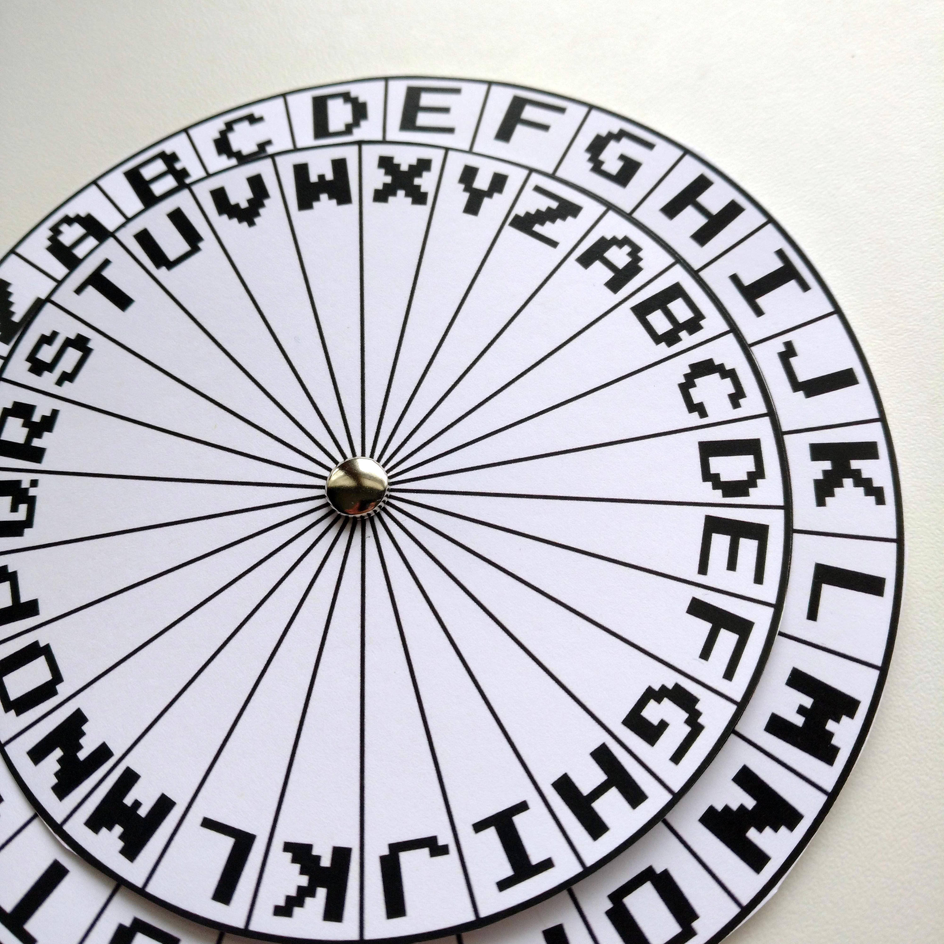 2011 Colonial Williamsburg Cypher Wheel Secret Decoder Wooden Spy Toy 
