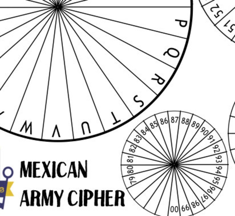 Mexican Army Cipher Disk Spy Party Printables Escape Room | Etsy
