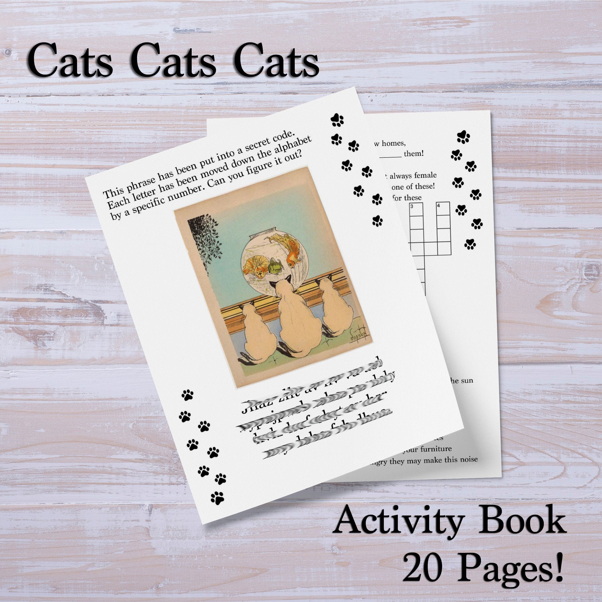 Printable Cats Activity Book Print at Home (Download Now) - Etsy