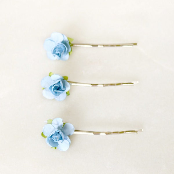 Something Blue Hair Pin Set / Paper Forever Flowers