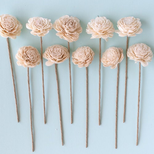 Sola Wood Zinnia Flowers With Stems / Forever Flowers / Sola Etsy