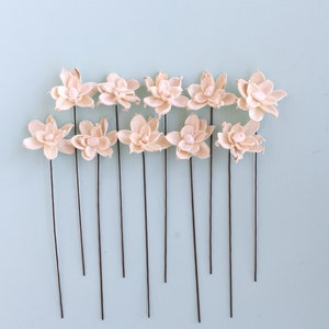 Sola Wood Gardenias with Stems / Forever Flowers / Sola Wood Flowers / Preserved Flowers / Dry Flowers
