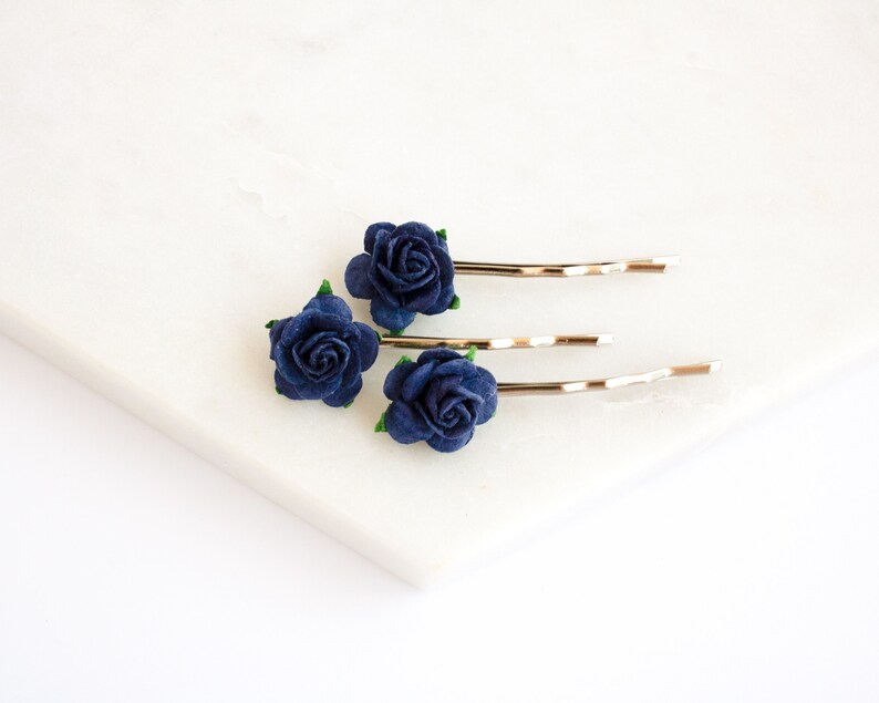 Navy Blue Hair Pins Wedding Hair Accessories Bridal Bobby Etsy