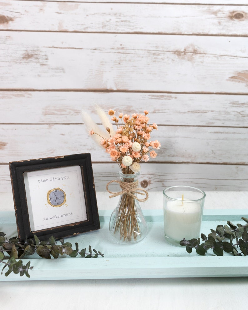 Bunny Tails and Peach Dried Flowers in Vase / Preserved Etsy