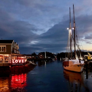 Litoral do Maine, Porto de Kennebunkport, Cartão de Notas com Foto, Cartão de Amor, Para Todas as Ocasiões, Em Branco por Dentro, Feito no Maine, Foto Original