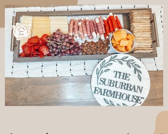 Custom Charcuterie Tray - Personalized Charcuterie Board - Kitchen Decor - Graze Board -The Suburban Farmhouse-Serving Tray