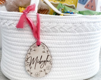 Neutral Easter Basket Tag - Easter Tags - Custom Name Basket Tags -Personalized Easter Tags -Bunny Name Tags- Suburban Farmhouse