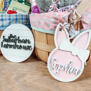 Easter Basket Personalized Name tags Bunny Name Tags Easter Basket Tags Tags with names for Easter basket Etsy Easter Tag image 2