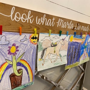 36 INCH CUSTOM** Look What I Made Children&#39;s Art Signs - art display sign - artwork display - kids artwork display
