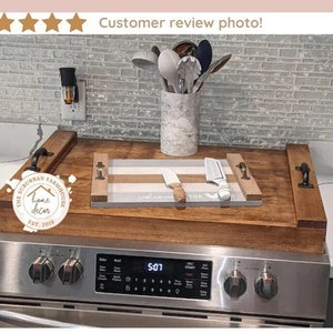 Modern Stove Top Cover Kitchen Decor- Boxed stove cover flat stove cover - wood stove cover - Gas Stove Cover