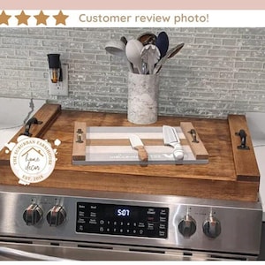 Modern Stove Top Cover Kitchen Decor- Boxed stove cover flat stove cover - wood stove cover - Gas Stove Cover