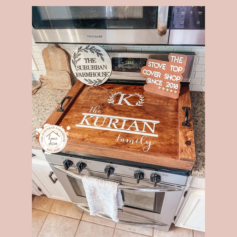 Stove Top Cover Family Name stovetop Cover for Gas Etsy