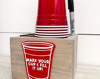 NEW Summer Cup Holder - Plastic Cup Holder - Cupholder for BBQ - Cupholder box - box with cups and marker - Beer cup holder