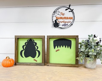 Frankenstein Halloween Wood Sign-Pumpkin- Farmhouse Halloween Sign - Pumpkin Halloween- Boho Halloween-Halloween Kitchen-Halloween Sign