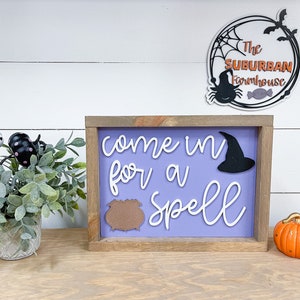 Hechizo de bruja Signo de madera de Halloween- Calabaza- Signo de Halloween de la granja - Halloween minimalista- Boho Halloween-Cocina de Halloween-Signo de Halloween