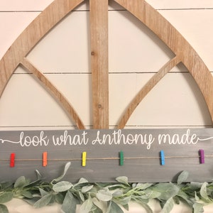 Look What I Made Children&#39;s Art Signs - art display sign - artwork display - kids artwork display - wooden photo display - child art display