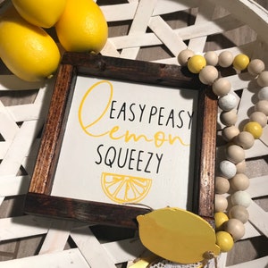 Lemon Decor - Lemon Signs - Lemons - Summer Decor - Summer Signs - Farmhouse Decor - Lemon Sign - Framed Signs - Wood Sign - Farmhouse Lemon