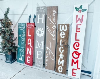 Christmas Welcome Sign Porch Leaner - Candy Cane Lane Merry