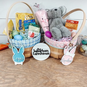 Easter Basket Personalized Name tags Bunny Name Tags Easter Basket Tags Tags with names for Easter basket Etsy Easter Tag image 7