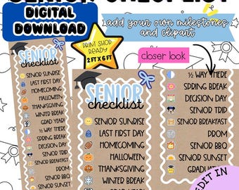 Senior Checklist/Senior Bucket List Editable Template for Walgreens Banner