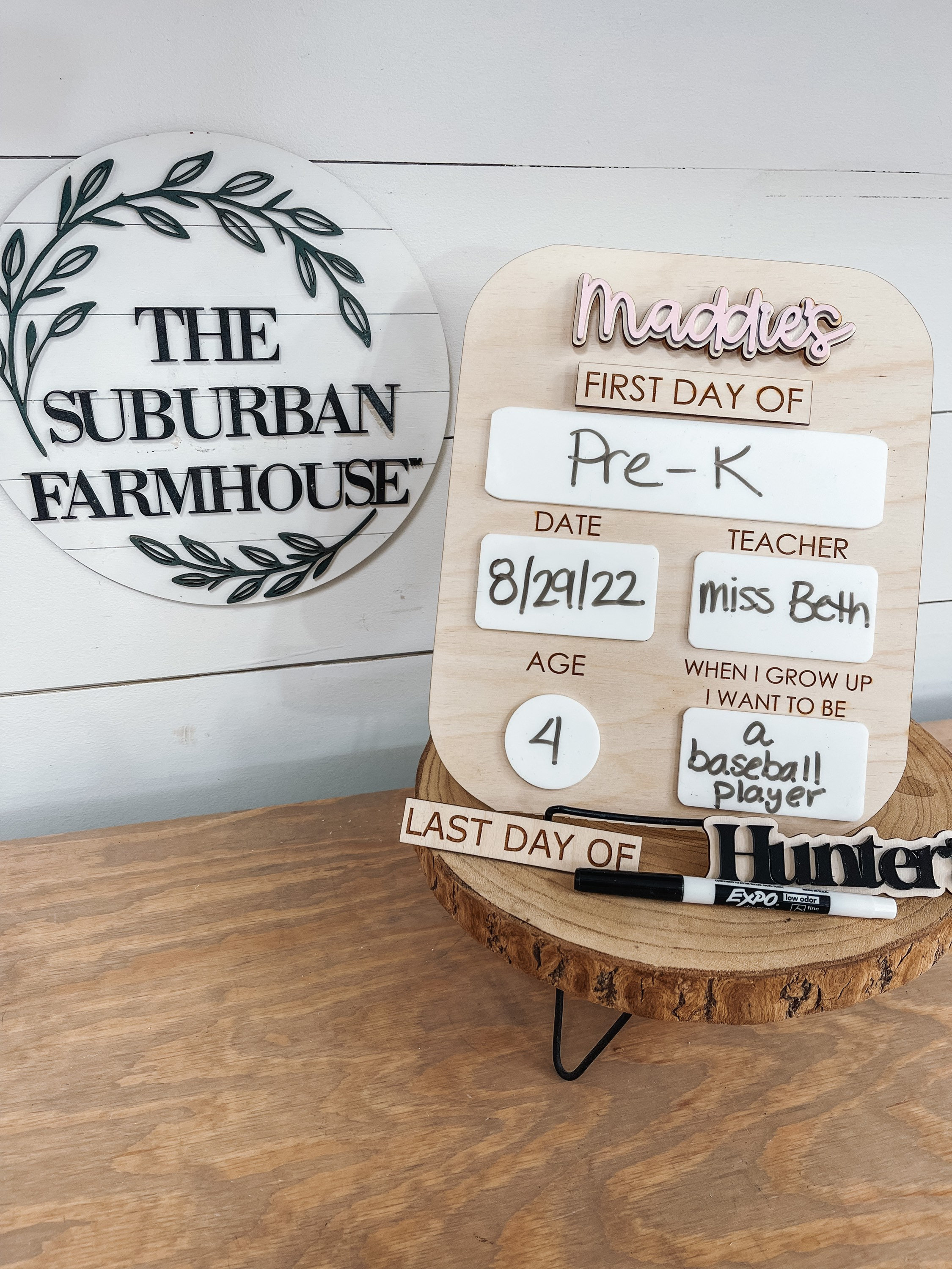 First Day of School Sign - Personalized Back to school board - Last Day of School Sign-First and Last Day of School Sign- Suburban Farmhouse