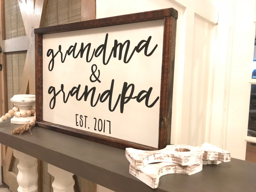 Grandma & Grandpa Est. Sign Etsy