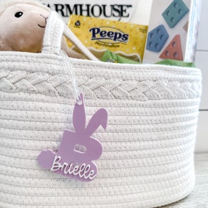 Minimalist Easter Basket Tag - Acrylic Easter Tags - Custom Name Basket Tags -Personalized Easter Tags -Bunny Name Tags- Easter Basket Tags