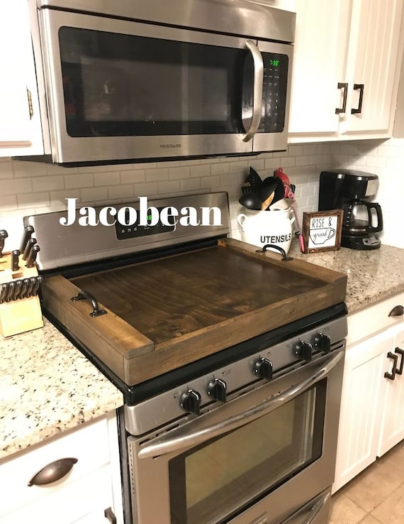 Simple Wooden Noodle Board in Warm Brown, Stove Cover