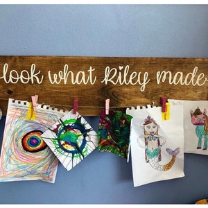 Look What I Made Children&#39;s Art Signs - art display sign - artwork display - kids artwork display - wooden photo display - child art display