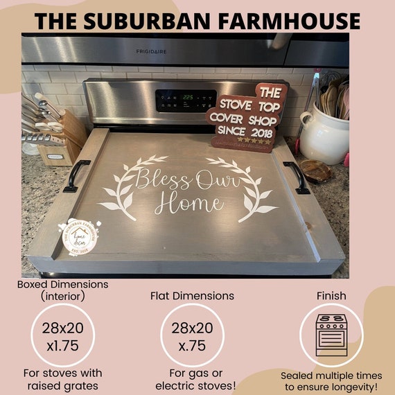 Ships Feb 2024 Stove Cover Bless Our Home Stovetop Cover for Gas Electric  gas Stove Top Cover-suburban Farmhouse Kitchen Stove Cover 