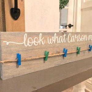 Look What I Made Children&#39;s Art Signs - art display sign - artwork display - kids artwork display - wooden photo display - child art display