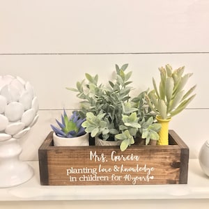 Teacher gift - Teacher retirement - Teacher retirement gift - teacher planter - planter - custom planter - custom plant box - table box