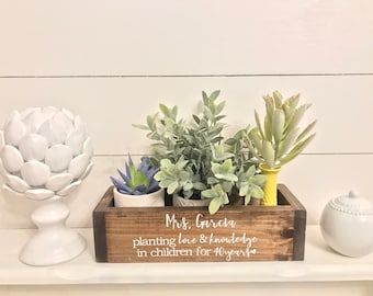 Teacher gift - Teacher retirement - Teacher retirement gift - teacher planter - planter - custom planter - custom plant box - table box