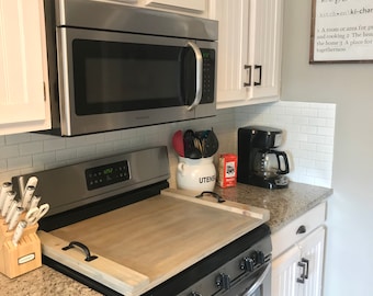 The Stove Top Cover Shop - Gas OR Electric Stove wood cover - Stove top Cover -  -  - stove top -