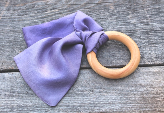 wood and silk teether