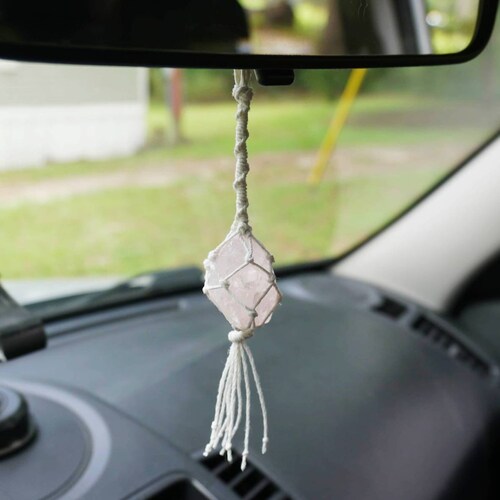 Macrame Polaroid Hanger Rear View Mirror Car Charm Wedding Etsy