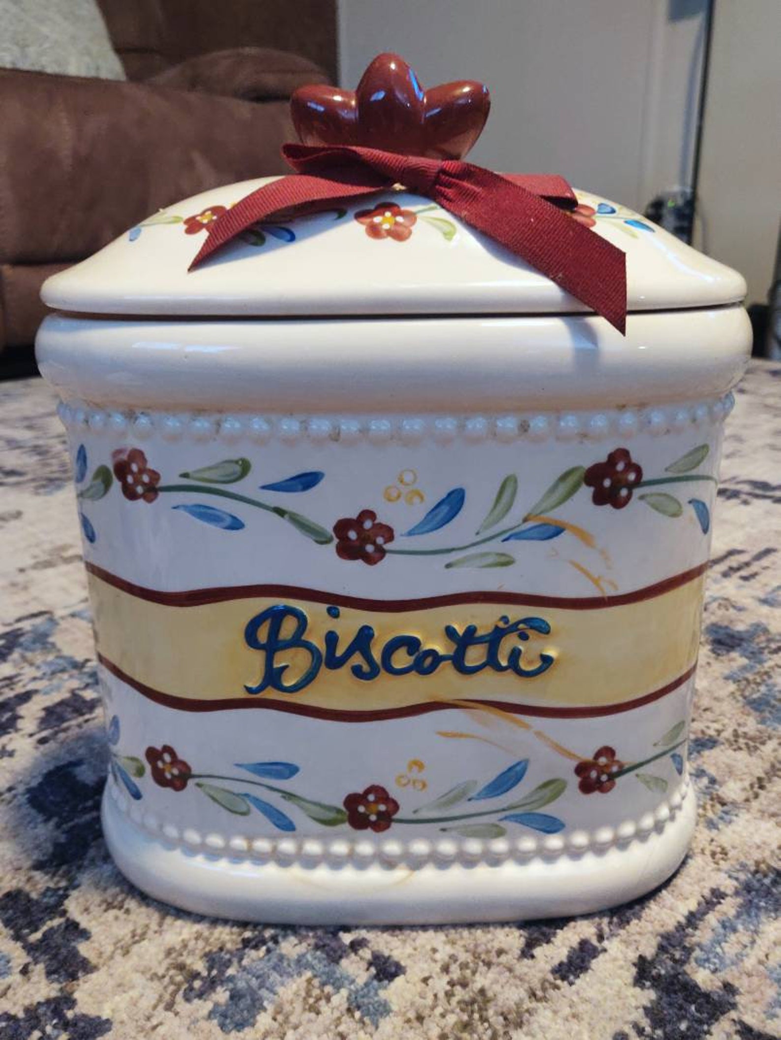 Vintage Biscotti Cookie Jar Etsy