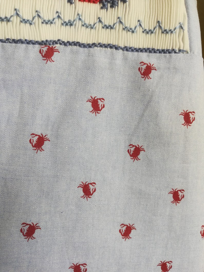 size 12 month blue Chambray and crabs Baby boy Jonjon