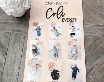 One year of Baby | First Birthday Sign |  First Birthday Display | Milestones Sign | Monthly Photos | 12 Months of | First Year Sign